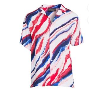 Men’s lightweight Resort‎ breezy vacation patriotic Americana button down shirt